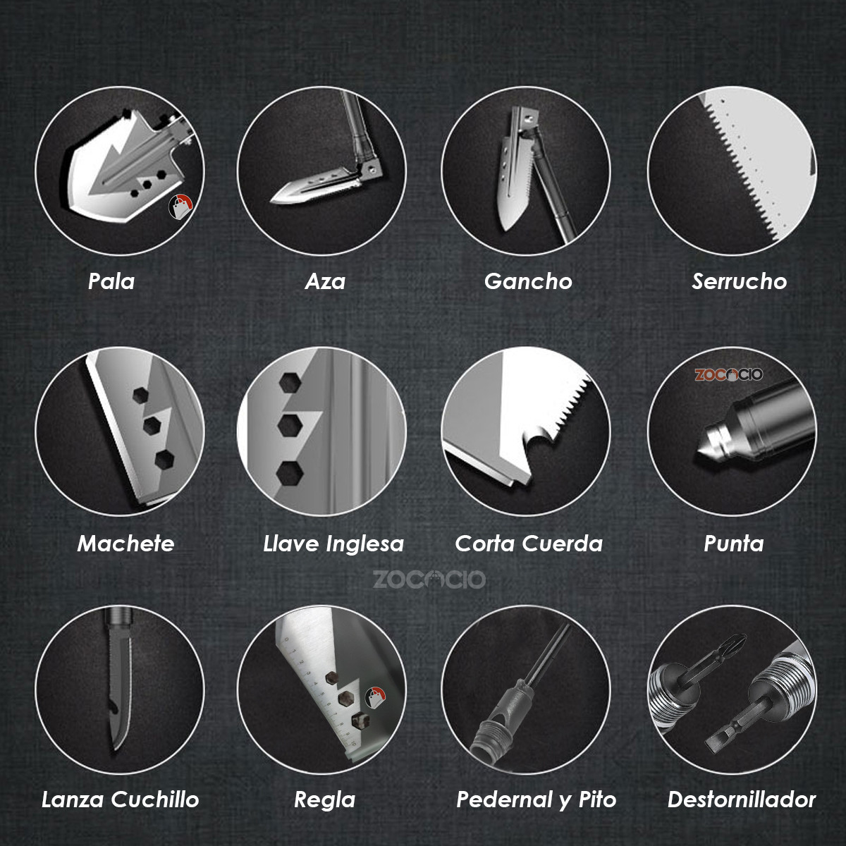 Miniatura 2 de Pala Táctica Camping Supervivencia Plega